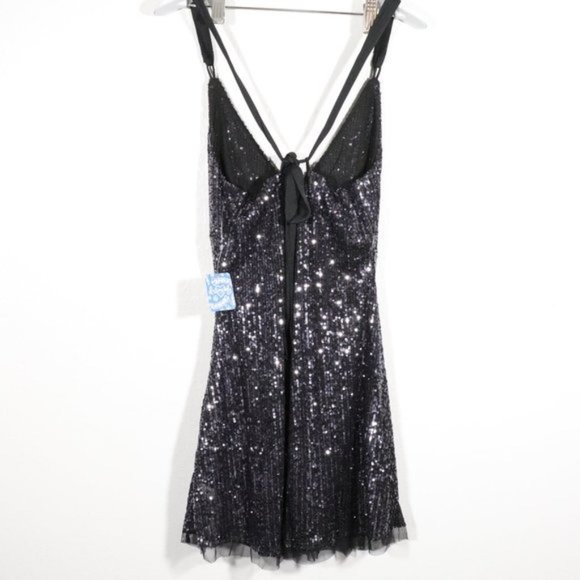 NWT Free People X Revolve Gold Rush Mini Dress in Black Size XS - Picture 3 of 10